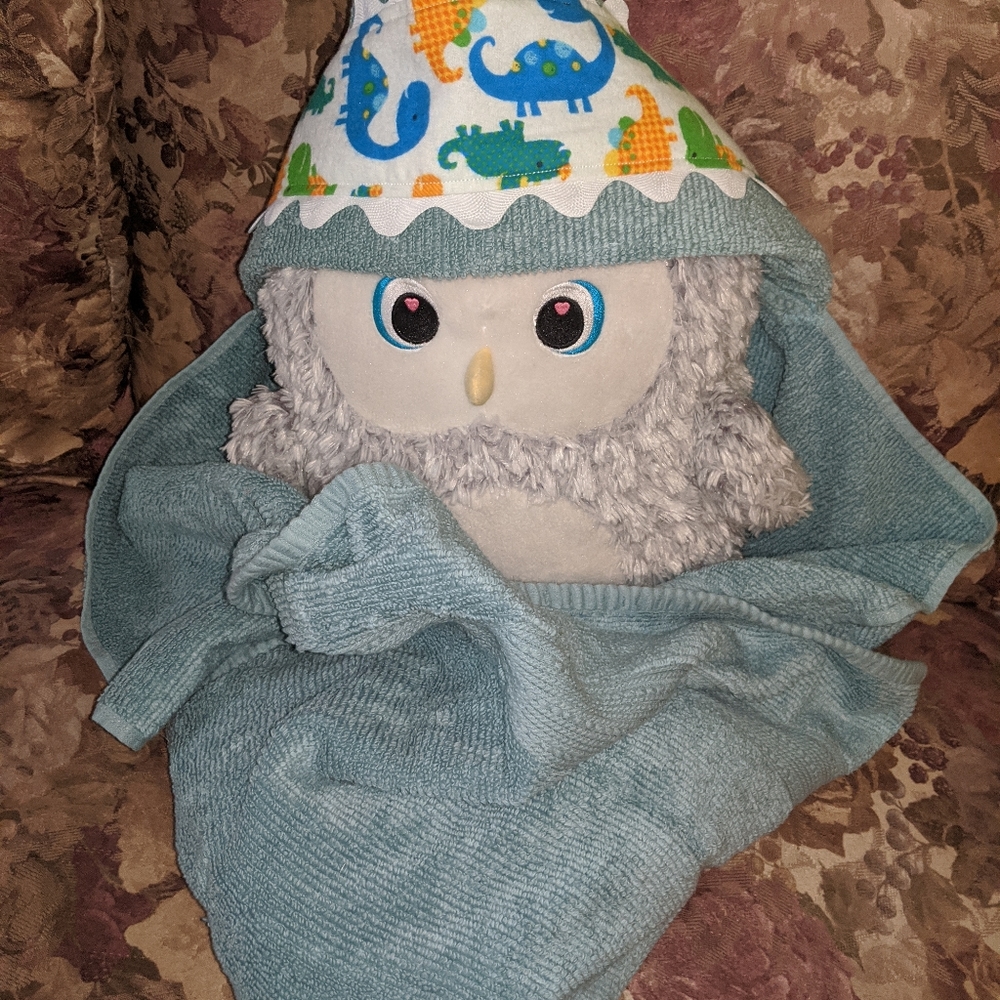 Light Gray Blue Hooded Kids Towel